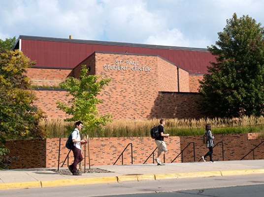 Photo of the front of the U of Minn's St. Paul Student Center